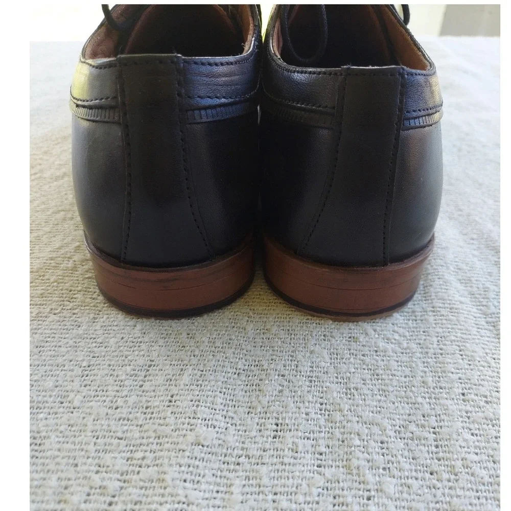 Franco Fortini Dress Shoes Mens 10 Black Leather Oxford Derby Lace Up Formal